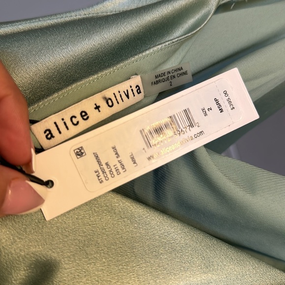 Beautiful asymmetrical, sage color dress. - Picture 4 of 4